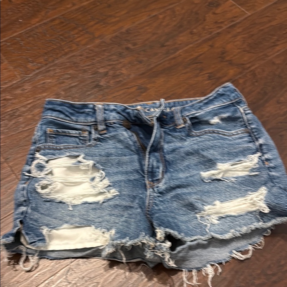 American Eagle Outfitters Ripped Blue Jean Shorts